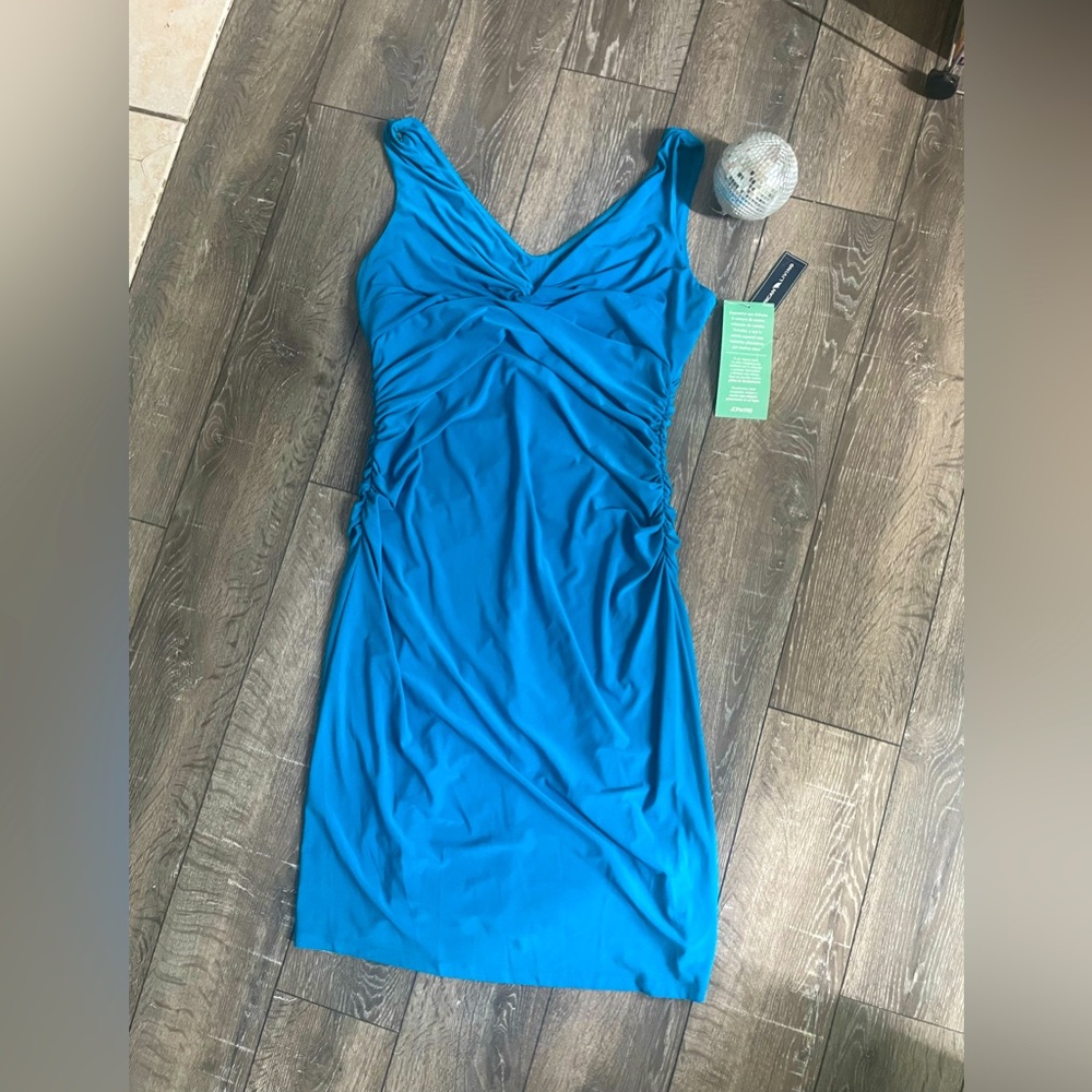 💙 JC PENNY elegant Blue sultry, body-con Dress - New with tags!